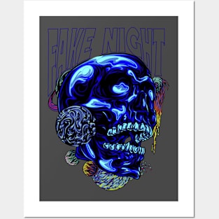 Fake Night Skull Posters and Art